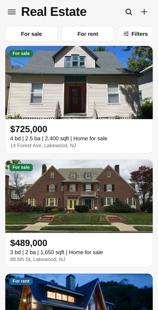 Homes for sale and rent